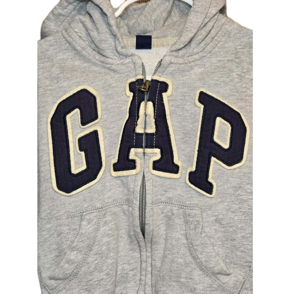 GAP Baby Toddler Gray Zip Hoodie 4T‎ GUC Classic Cozy Logo 🧸